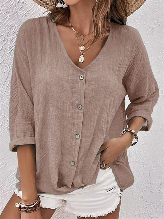 Fioyne™ | Chemise à col V ample fluide