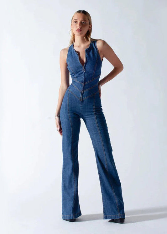 Morgane™ | Combinaison Izle denim