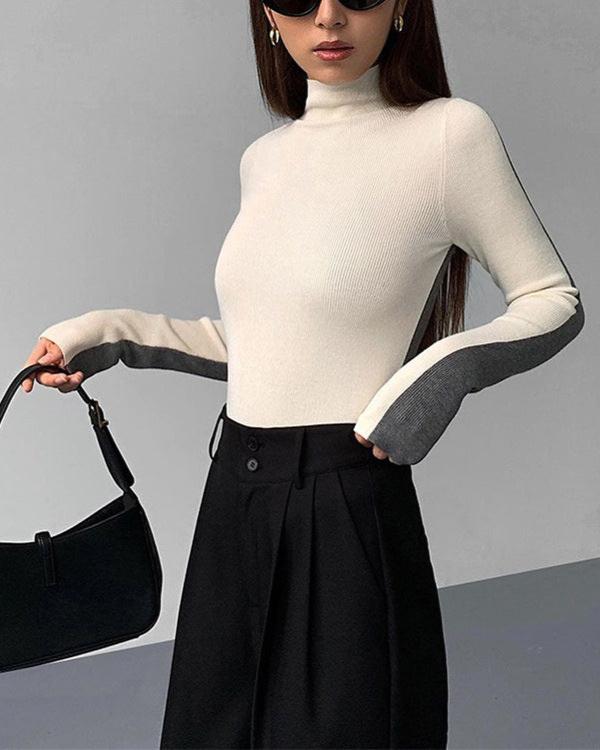 Déliora™ | Pull à col montant en maille