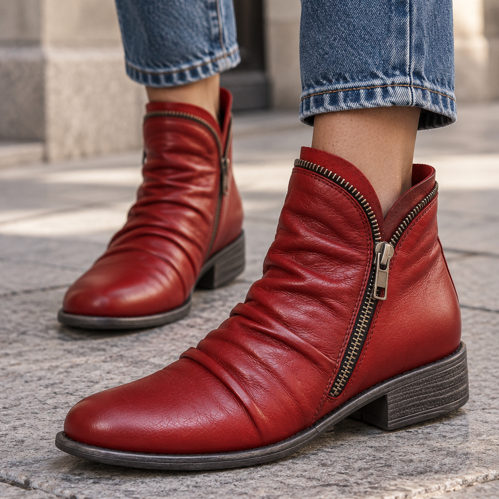 Maëline™ | Bottines Plissées Élégantes et Confortables