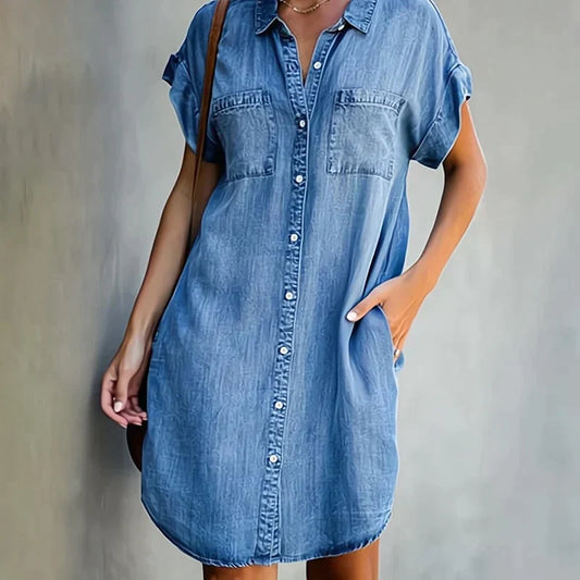 Caliaora™ | Robe midi en denim