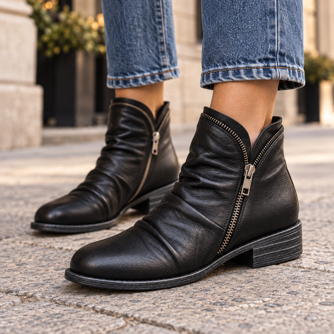 Maëline™ | Bottines Plissées Élégantes et Confortables