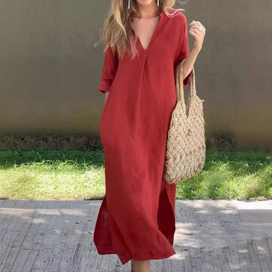Caliaina™ | Robe à col V en lin