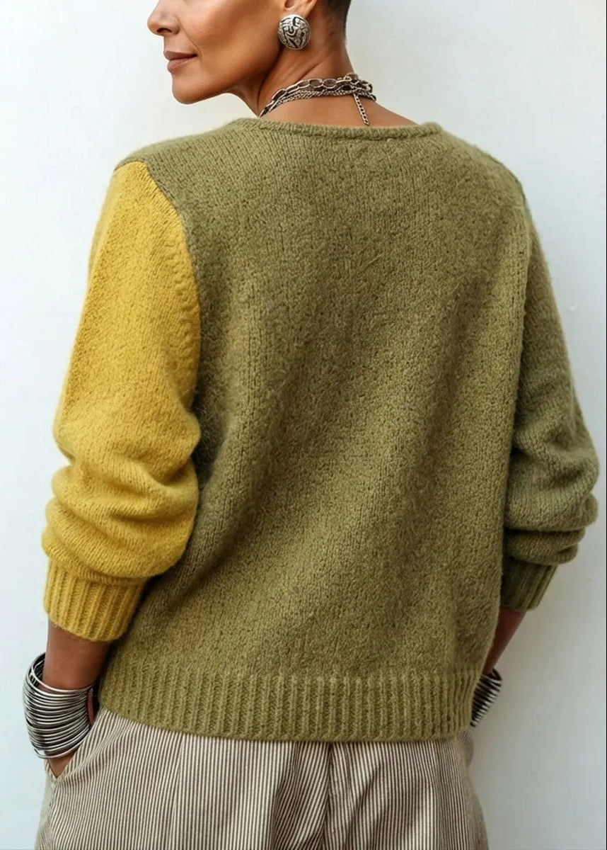 Azélie™ | Gilet en Maille à Blocs de Couleurs