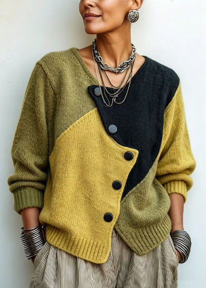 Azélie™ | Gilet en Maille à Blocs de Couleurs