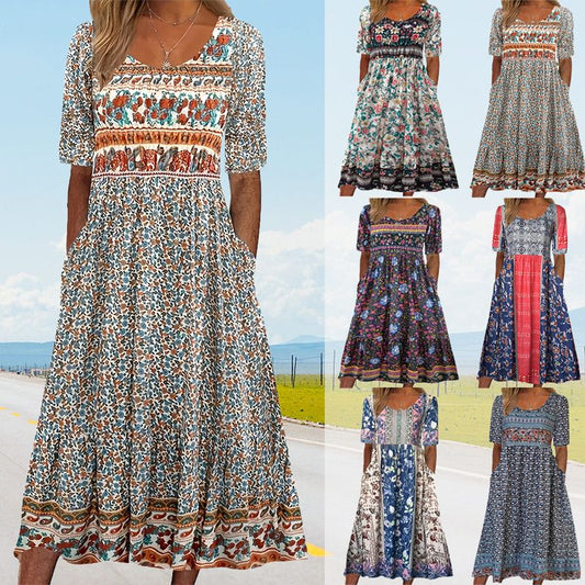 Brina™ | Robe bohème imprimée